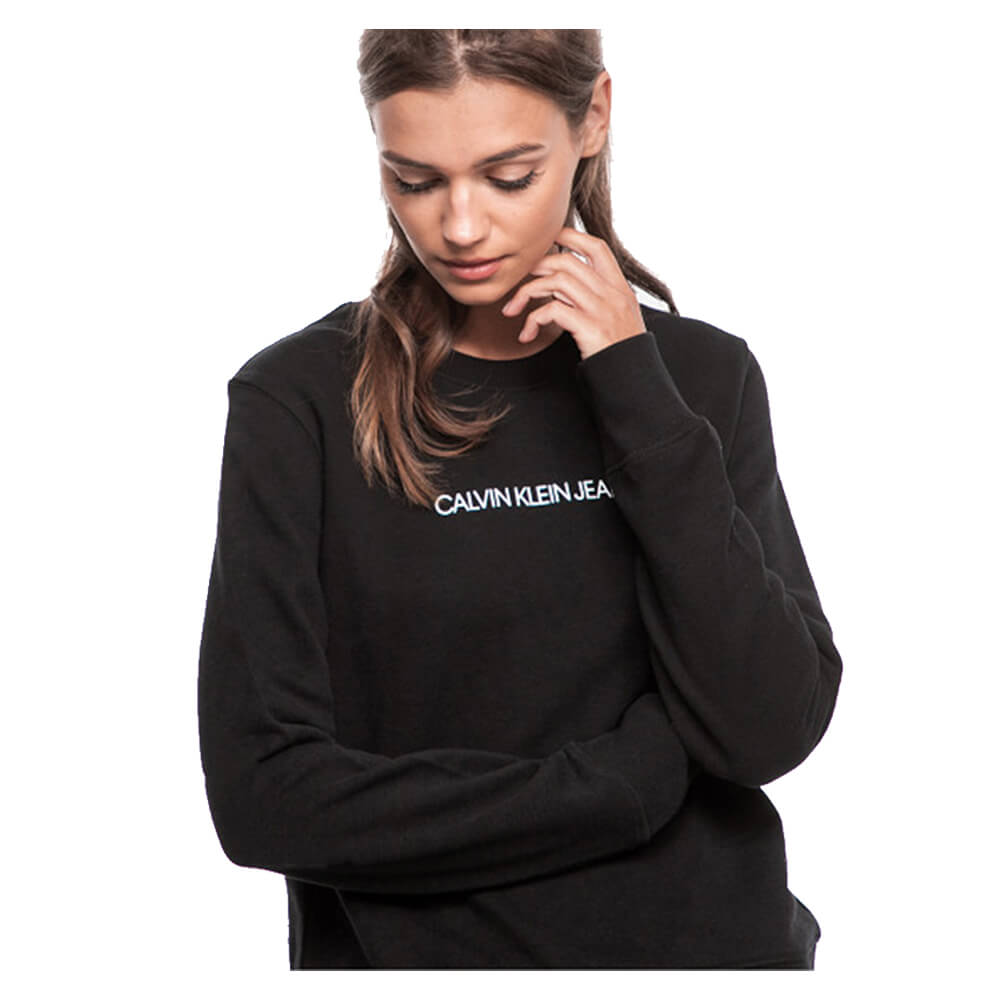 Calvin Klein Felpa Girocollo Donna Nero J20J214209Bae - Abbigliamento  Mediterraneo