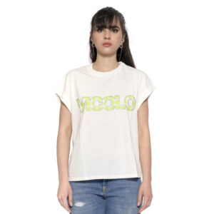 Vicolo T Shirt Rh0201 Taglia Unica Bianco Verde