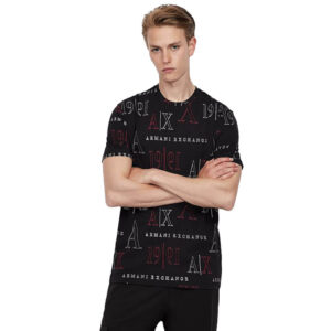 Armani Exchange T Shirt Uomo 6Kztfw Zj1Dz 2235 Black Red