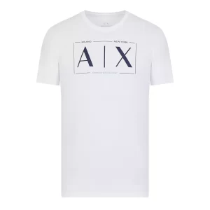 Armani Exchange T Shirt uomo 3LZTBT ZJA5Z 1100 Bianco