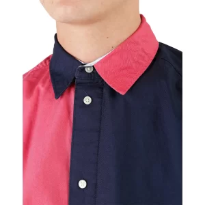 Tommy Jeans camicia uomo archive colorblock DM0Dm15626 C87 Twilith Navy Multi