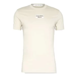 Calvin Klein T shirt uomo transparent stripe J30J322872 ACI Beige