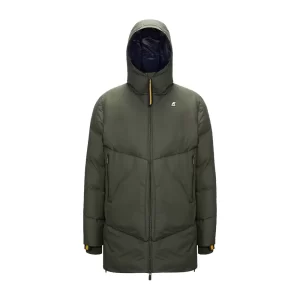 K-Way Mid Jacket Uomo Hugh thermo Soft Touch K4127FW AF1 Green Blackish Blue Medieval