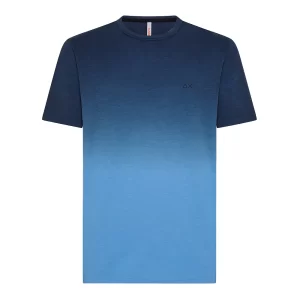 SUN68 T shirt uomo Full print shade T33118 07 Navy Blue