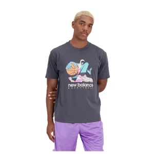 New Balance T shirt uomo hoops cotton jersey MT31589ACK Blacktop